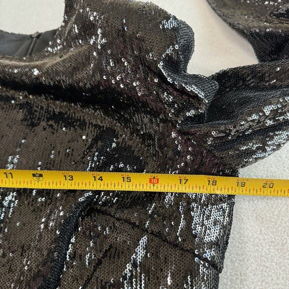 Mac Duggal Ieena Black Size 12 Sequin Structure Faux Blazer Mini Dress 26724 NWT - Picture 10 of 16